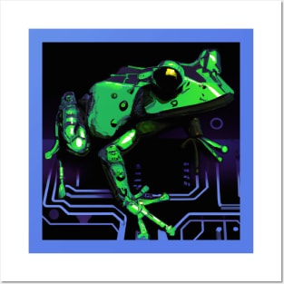 Futuristic Cyber Frog Posters and Art